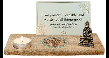 Kaarthouder Tree of life Amazoniet mangohout – ± 21,5 cm x 13 cm