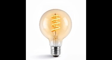 Zigbee E27 spiraal filament lamp G95 - Dual White - 4W - Amberkleurig - Smart lamp - Slimme Zigbee lamp