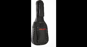 MUSIC STORE "Deluxe" Gigbag Western gitaar zwart/rood Logo - Tas voor akoestische gitaren