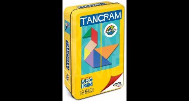 Cayro Tangram van Hout in Metalen Doos - 7 Gekleurde Houten TANS - Inclusief Figurenboekje - Vormen en Puzzelen - 1 Speler - Vanaf 6 Jaar - Cayro Collection