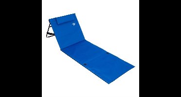 Deuba 2x Strandmat Opvouwbaar Gewatteerd Kussen Verstelbaar Opbergvak Blauw
