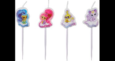 AMSCAN - 4 mini Shimmer + Shine kaarsjes - Decoratie > Taartdecoraties