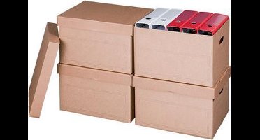 10 x SMARTBOXPRO Archief-/transportkist - met deksel - bruin