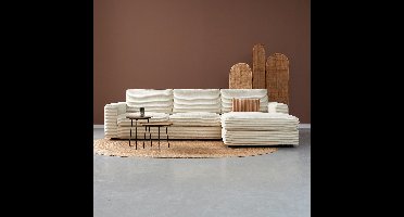 Hoekbank Uno | Beige Ribstof