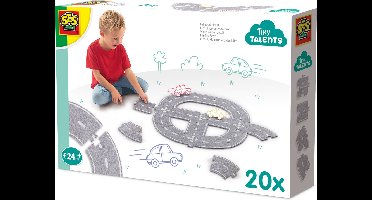 SES Creative Tiny Talents Vilten Wegencircuit met Bochten - 20 Stuks - Vanaf 2 Jaar - Baby Speelgoed - Motorische Ontwikkeling - Schoencadeautjes Sinterklaas