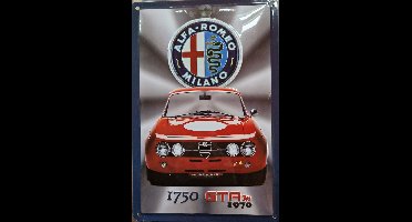 Alfa Romeo GTAm (1970) Metalen wandbord in reliëf 20 x 30 cm.