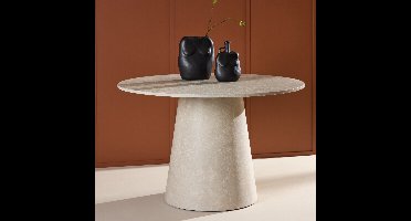 Fjôrd Eettafel Lanzo ø120cm Beige Marmerlook