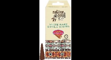 Native Soul White Sage & Palo Santo backflow kegelwierook (8 incense cones)