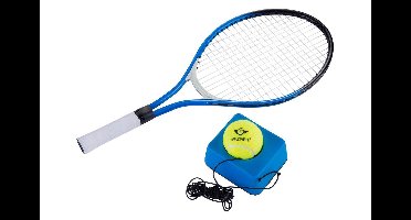 Racketball Set – Tennisracket 21” Blauw met Tennistrainer en Bal – Inclusief Hoes – Rebound Trainingsset voor Beginners en Oefening – Engelhart