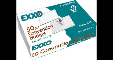 EXXO-HFP #92551 - 58*90mm Badges - Combi Clip -  12 Doos @ 50 Stuks