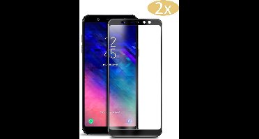 Screenprotector geschikt voor Samsung A6 2018 - Full Screen Protector Glas - 2 Stuks