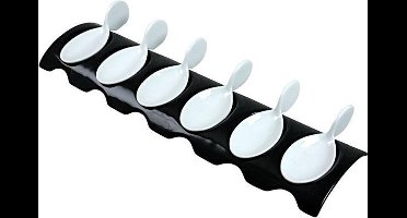 Cosy & Trendy Aperoset Met 6 Lepeltjes Zwarte Basis, Lepeltjes