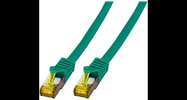 EFB Elektronik MK7001.1GR RJ45 Netwerkkabel, patchkabel CAT 6a (losse kabel CAT 7) S/FTP 1.00 m Groen Vlambestendig, Halogeenvrij, Snagless, Vergulde
