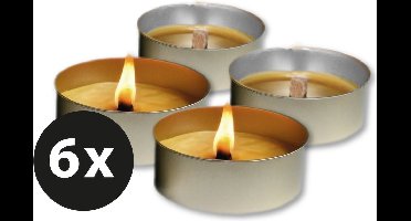 Vlamschaal - Vuurschaal - Buitenkaars - Kaars - 6 stuks - 4-5 branduren