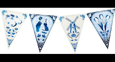 Vlaggenlijn Delftsblauw | Set á 3 stuks | Dubbelzijdig | 10 meter