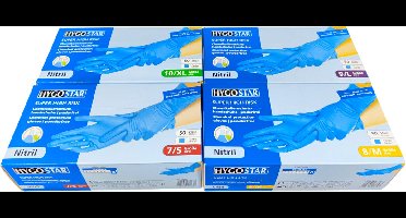 Hygostar Nitril Wegwerphandschoenen Super High Risk - Extra Sterk - Maat L - 50 Stuks - Poedervrij - Blauw - Voor Medisch en Professioneel Gebruik