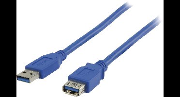 Transmedia USB naar USB verlengkabel - USB3.0 - tot 0,9A / blauw - 1 meter
