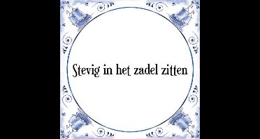 Tegeltje met Spreuk (Tegeltjeswijsheid): Stevig in het zadel zitten + Kado verpakking & Plakhanger
