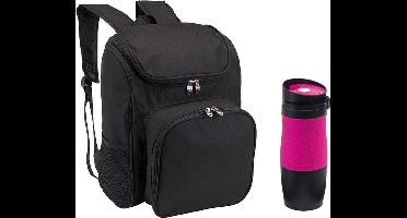 Picknicktas Backpack met thermosbeker roze