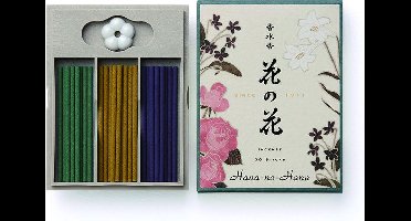 Nippon Kodo - japanse wierook - hana no hana wierook giftbox - bloemen geuren - 1 doosje met 30 stokjes met wierookhouder