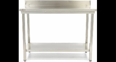 Werktafel rvs - 60 x 70 cm - Verstelbare Hoogte - met Spatrand