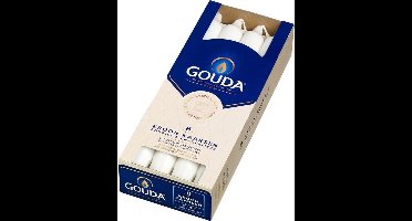 GOUDA Dinerkaars Gouda Kroonkaarsen 240/24 wit 16 kaarsen in 2 verpakkingen