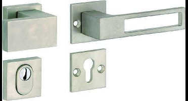 Deurkruk op rozet - Nikkel mat ongelakt - Messing - M&T - M&T knop- en krukgarnituur knop rechts PC met kerntrek SKG*** Entry, mat nikkel ongelakt