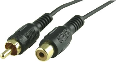DELTACO MM-24E, Composiet/RCA Male - Female (Goldplated), 15 meter, zwart