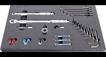UNIOR - SET FIETSGEREEDSCHAP IN SOS TOOL TRAY - 564 X 364 X 30 MM / 25 PCS - 3 KG - END OF STOCK