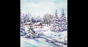 Lunch servetten Winter Village - PAW Decor - 33x33 cm