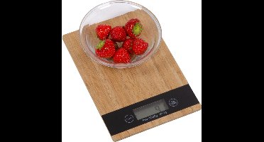 5Five Keukenweegschaal - bamboe - max 5 kilo - Precisie weegschaal - met LCD-scherm