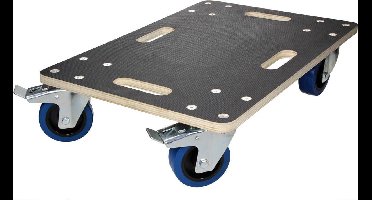Meubeldolly 40 x 60 cm van multiplex met parkeerrem Laadvermogen 800 kg
