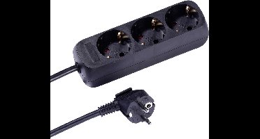 Vivanco VVELSTR3USCHK Stekkerdoos zonder kabel Zwart 1 stuk(s)