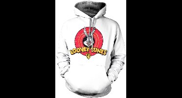 Looney Tunes Hoodie met vervaagd logo, witite