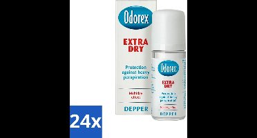 24 x Odorex Depper - Deodorant Roller - Extra Dry - Krachtige Bescherming - 50 ml - Overmatig Zweten - Droge Oksels - Deodorant - Depper - Langdurige Bescherming