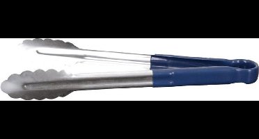 Hygiplas Serveertang / Vleestang - Blauw kleurcode - RVS - 30cm - Gladde vorm tegen bacteriën - horeca bbq tang