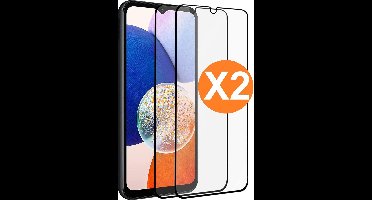 Full Cover Screenprotector Geschikt voor Samsung Galaxy A14 Zwart 2pack | Volledige Beschermglas Tempered Glass | Screenprotector Geschikt voor Samsung Galaxy A14 5G/ 4G Screenprotector