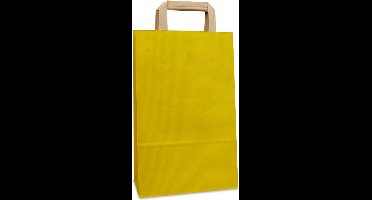 Cadeautasjes met platte handgreep, budget tassen geel, 22x11x36cm (250 stuks)