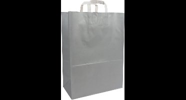 Cadeautasjes met platte handgreep, budget tassen zilver, 32x17x44cm (250 stuks)