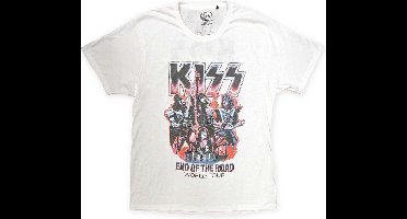 Kiss - End Of The Road Band Playing Heren T-shirt - 2XL - Wit