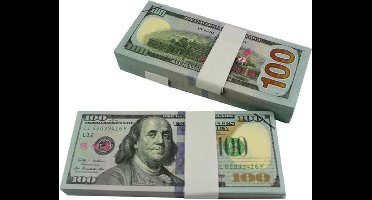 Northix Vals geld - 100 Amerikaanse dollar biljetten - Speelgeld - 7+ jaar