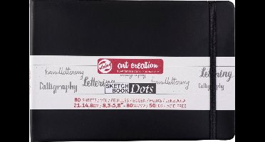 Art creation schetsboek dots 21x14,8 cm zwart