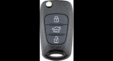 Hyundai klapsleutel - KIA klapsleutel - Sleutelcover - Sleutel behuizing - Sleutelbehuizing - Zwart - 3-knops - Handig