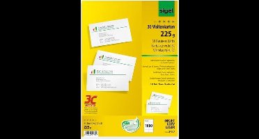 Visitekaart Sigel 85x55mm wit - 225grs doos 100 vel 10 kaarten