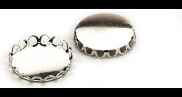 Metal Cover without eyes, 20mm, platinum, 2 pcs