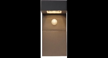 RTM Lighting Solar Wandlamp -Zwart -Warm Wit -20CM -Beweginsmelder