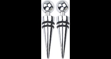 Svenska Living Flessenstoppers/Afsluitdoppen - 2x stuks - RVS/Rubber - wijnstopper