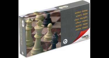 Cayro Schaken en Dammen Magnetisch Middelgroot - 2-in-1 Opvouwbaar Reisformaat - Speelbord 24x24 cm - 48 Magnetische Stukken - 2 Spelers - Vanaf 7 Jaar - Cayro Collection