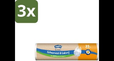 Swirl – Vuilniszakken – 35 L – Handvatten – 15 zakken - Bulkverpakking - 3 stuks