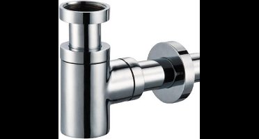 Plieger designbekersifon verkort rond 5/4 m. muurbuis 32mm en rozet chroom
